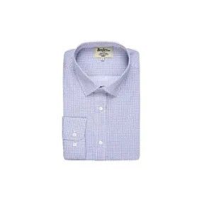 White Cotton shirt with navy and red print - THOMASSIN