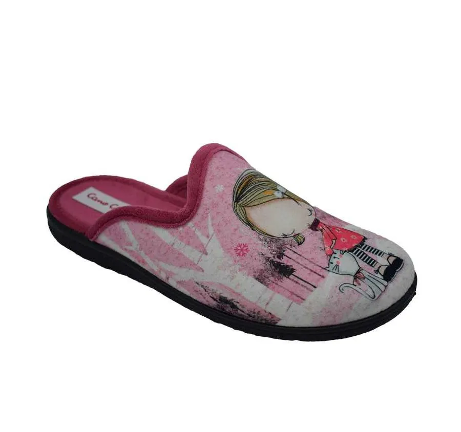 ZAPATILLA CANO CONFORT 4124.363 MUY CÓMODA ESTILO ZUECO PANTUFLA DE CASA PARA MUJER CANADÁ FUXIA 27515