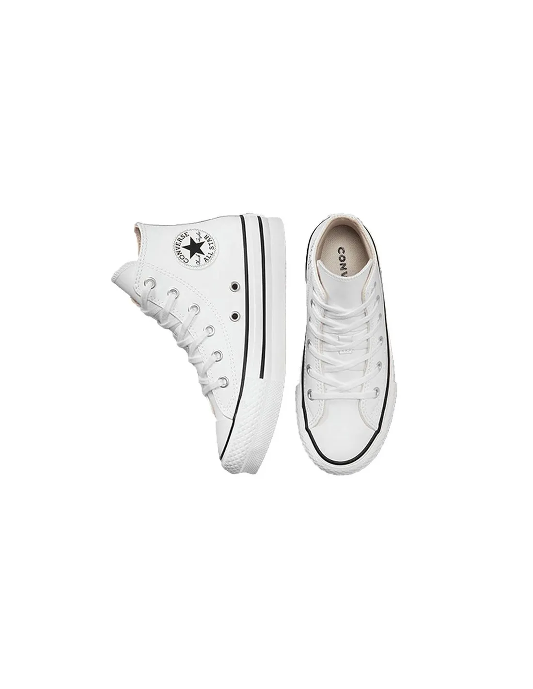 Zapatillas blancas Converse Chuck Taylor All Star EVA Lift Leather Niña