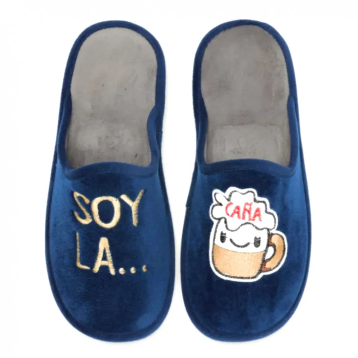 Zapatillas casa Laro azules soy la caña