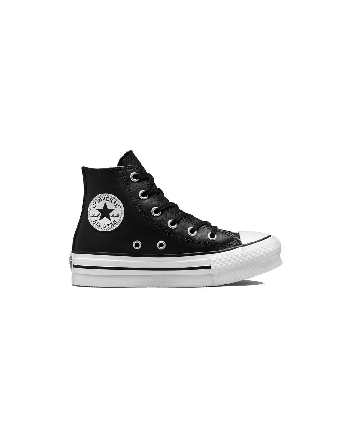 Zapatillas negras Converse Chuck Taylor All Star EVA Lift Leather Niña