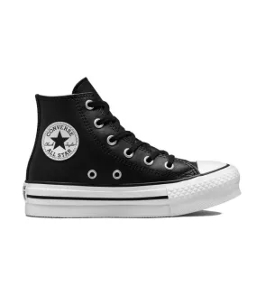 Zapatillas negras Converse Chuck Taylor All Star EVA Lift Leather Niña