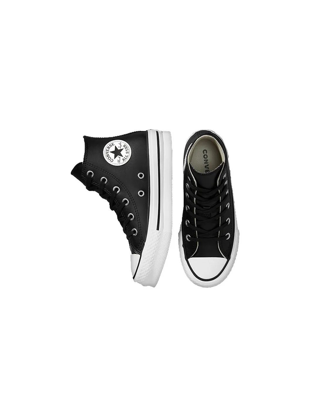 Zapatillas negras Converse Chuck Taylor All Star EVA Lift Leather Niña