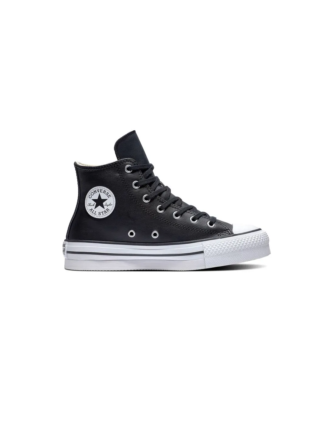 Zapatillas negras Converse Chuck Taylor All Star EVA Lift Platform Leather Junior