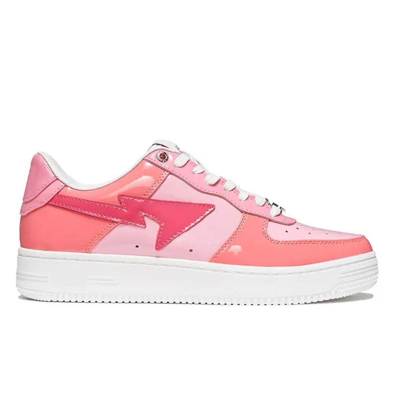 Zapatos de diseño de alta calidad para hombres entrenadores de camuflaje de camuflaje rosa tiburón blanco blanco blanco bapestai